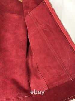 Veste en cuir suédé rouge vintage des années 1970 pour hommes ou femmes
