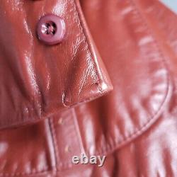 Veste en cuir véritable Etienne Aigner couleur sang de boeuf doublée Taille 10 Vintage Taïwan