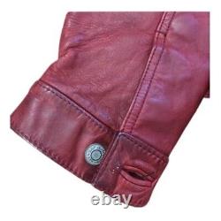 Veste en cuir vintage pour femmes de GAP - Trucker Moto Biker Rouge Pomme Candy Y2K XS EUC