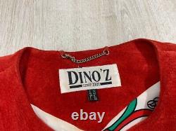 Veste en cuir vintage pour femmes des années 80-90 DINO'Z Taille 42 Couleur Blanc/Rouge