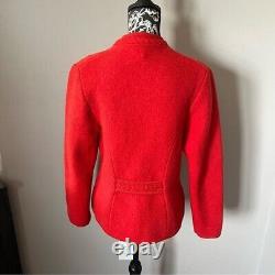 Veste en laine Giesswein Tirol Vintage Blazer Rouge Fantaisie Taille Large (sans étiquette de taille)