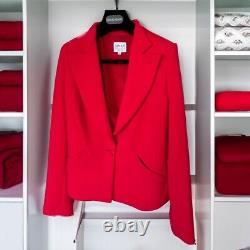 Veste en laine rouge vintage Giorgio Armani pour femme, taille 10, Armani Collezioni des années 1990