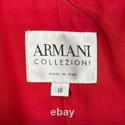 Veste en laine rouge vintage Giorgio Armani pour femme, taille 10, Armani Collezioni des années 1990
