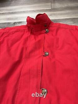 Veste matelassée vintage en toile rouge avec garnissage en duvet pour femmes Eddie Bauer taille M et boutons à bascule