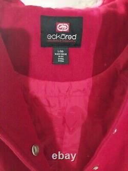 Veste vintage Ecko Red pour femme, rouge, taille L avec capuche en fourrure, RARE