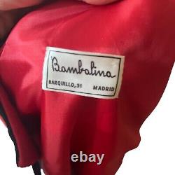 Veste vintage pour femme Bambalina, taille moyenne, en laine rouge avec fermeture à bascule et col rond
