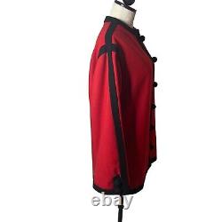 Veste vintage pour femme Bambalina, taille moyenne, en laine rouge avec fermeture à bascule et col rond