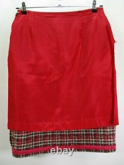 Vieux Costume Pendelton Femmes 16 Rouge Plaid Veste De Laine Vierge Jupe 1950's