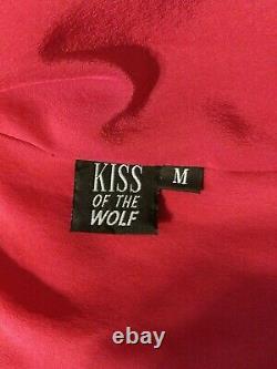Vintage $1300 Kiss Of The Wolf Veste En Soie Moyenne Art Peint À La Main À Porter
