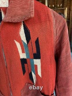 Vintage 1930 Fred Harvey Chimayo La Azteca Sport Veste Woven Hand Coat Indian
