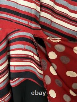 Vintage 1940's Black Red Polka Dots Design Robe Femme Belle