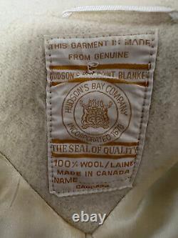 Vintage 1960's Hudson's Bay Blanket Jacket Pea-coat 4 Point Convient À La Taille Femme M