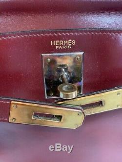 Vintage 1962 Authentique Hermes Kelly Sac Purse Rouge Rouge