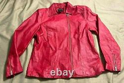 Vintage 1980s Métrostyle 100% Red Leather Suit Femme's 18 Sexy Jacket & Skirt