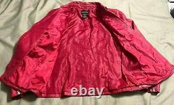 Vintage 1980s Métrostyle 100% Red Leather Suit Femme's 18 Sexy Jacket & Skirt