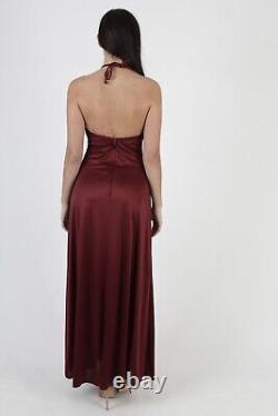 Vintage 70s Sexy Disco Lounge Party Dress Sweeping Halter Grecian Cocktail Maxi