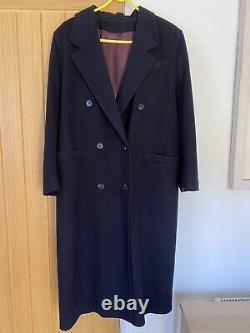 Vintage Admyra London Red Label Womens Lin Coat Cashmere And Wool Uk 10 Black