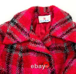 Vintage Barr Of England Bouton Femme Down Mohair/wool Long Coat Hot Pink M
