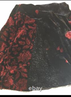 Vintage? Betsey Johnson Velvet Slip Robe 90s Y2k Leopard Floral 6 S M Corset