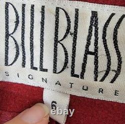 Vintage Bill Blass Signature Retro Button Taille Supérieure 6 Manteau De Laine Rouge