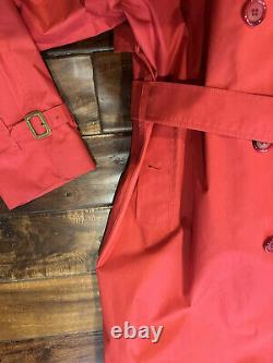Vintage Burberry Red Full Longueur Double Trench Breasted Taille XL