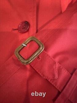 Vintage Burberry Red Full Longueur Double Trench Breasted Taille XL