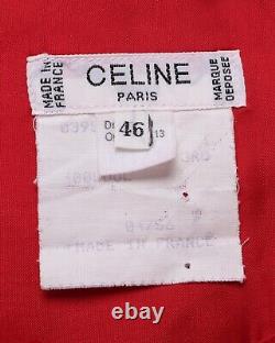 Vintage Celine Jupe MIDI Chaîne Rouge Charm Logo Femmes Taille 46