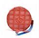 Vintage Chanel Round Cc Red Travel Line Jacquard Nylon Wristlet Bag
