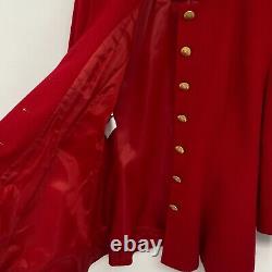Vintage Christian Dior Blazer Veste 14 Rouge 100% Laine Pirée Doublée USA Femmes