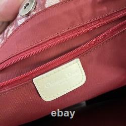 Vintage Christian Dior Tote Bag #2 Red All Over Monogram Imprimer Italie A207