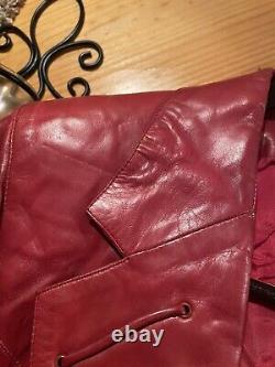 Vintage Claude Montana Pour Ideal Cuir Made In Paris Red Lambskin Leather Blazer