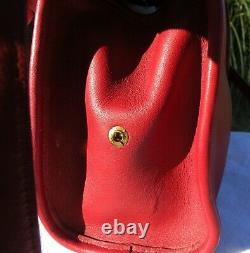 Vintage Coach Carousel Red Leather Domed Bag Crossbody Brass Hardware 9942