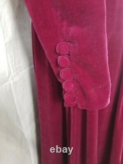 Vintage Des Années 1940 Sans Marque Robe De Balle Gown Taille Femme Petit Maroon Rouge Velour