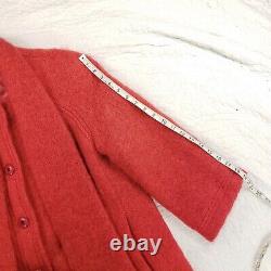 Vintage Donegal Design Mohair Laine Blend Long Coat Veste Echarpe Moyen Grand