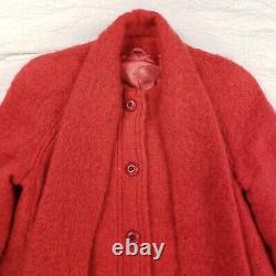 Vintage Donegal Design Mohair Laine Blend Long Coat Veste Echarpe Moyen Grand