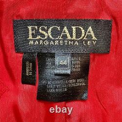 Vintage Escada X Margaretha Ley Long Rouge & Laine Blazer Taille 44 L Grand-mère