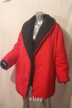 Vintage État De La Claude Montana Italie Rouge Black Puffer Coat Taille 40
