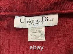 Vintage F/w 1999 Christian Dior John Galliano Red Knit Ensemble De Cardigan Et Jupe