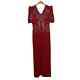 Vintage Grace Originals Femmes Rouge Entièrement Perlé 100% Pure Soie Robe Gown Taille L