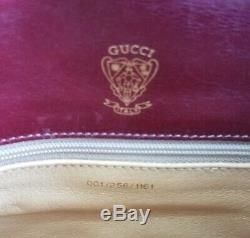 Vintage Gucci Sac Bourse Gg Mono 70 Web Authentique Toile En Cuir Véritable Classy