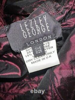 Vintage Lezley George Londres Une Taille Surdimensionné Patchwork Red Coat Lagenlook
