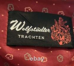 Vintage Loden Wool Trachten Hiver Chambre Red Wolfstadter Long 48eu 16-18us