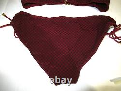 Vintage Louis Vuitton Burgundy Rouge Bikini De Bain Vérifié Taille 38 Euc