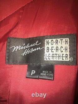 Vintage Michael Hoban North Beach Femmes En Cuir Doux Petite Robe Rouge Avec Veste