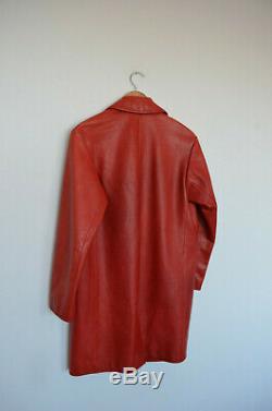 Vintage Miu Miu Veste Manteau Cuir Rouge 38 Taille Xs-med Us 4-6 Au 8-10