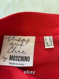Vintage Moschino Pas Cher & Chic Classique Laine Rouge Question Mark Taille De Jupe Us 10