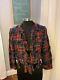 Vintage Moschino Pas Cher Et Chic Tweed Blazer Femme Taille Us 8 Plaid Rouge