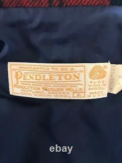 Vintage Nos Pendleton Classique Rouge / Noir Plaid Femmes Ceinture Bouton Descente Robe