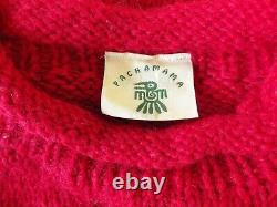 Vintage Pachamama 90s Iconique Fleur Rouge Maisy Pull Pull En Laine Chunky 18 L
