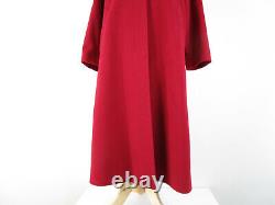 Vintage Pendleton Femmes Laine Rouge Solide Cashmere Long Trench Top Coat Taille 12